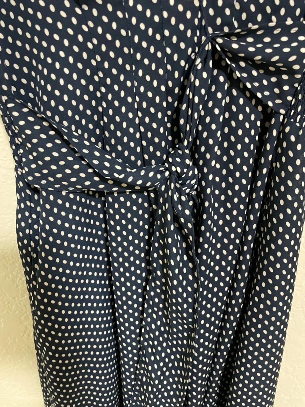 Max Studio Navy and White Polka Dot Midi Dress - Picture 5 of 9